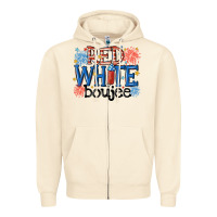 Red White Boujee Zipper Hoodie | Teevron
