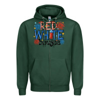 Sports Green red white boujee Zipper Hoodie - MaliasSmallBusiness