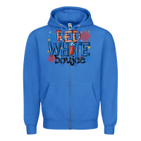 True Royal red white boujee Zipper Hoodie - MaliasSmallBusiness