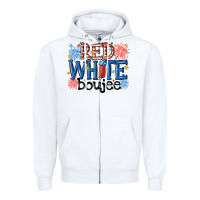 White red white boujee Zipper Hoodie - MaliasSmallBusiness
