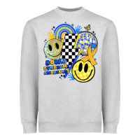 Heather Grey retro down syndrome awareness Heavyweight Sweatshirt - JahusDesignShop