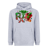 Heather Grey rx christmas pharmacy Heavyweight Hoodie - MaliasSmallBusiness