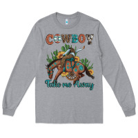 Heather Grey cowboy take me away rodeo Long Sleeve Tee - Artiststas