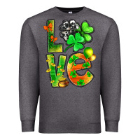 Charcoal Heather St.Patrick Love With Clover Premium Sweatshirt - BundleAndBundleShop