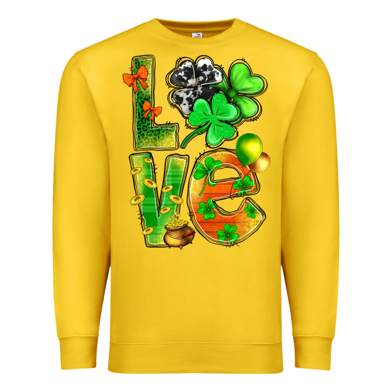 St.patrick Love With Clover Premium Sweatshirt by BundleAndBundleShop | Teevron