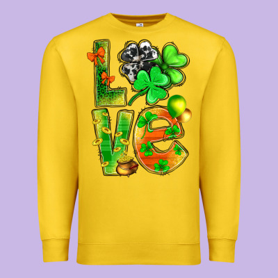 St.patrick Love With Clover Premium Sweatshirt Designed By Bundleandbundleshop