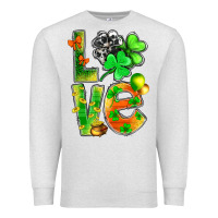 Oatmeal Heather St.Patrick Love With Clover Premium Sweatshirt - BundleAndBundleShop