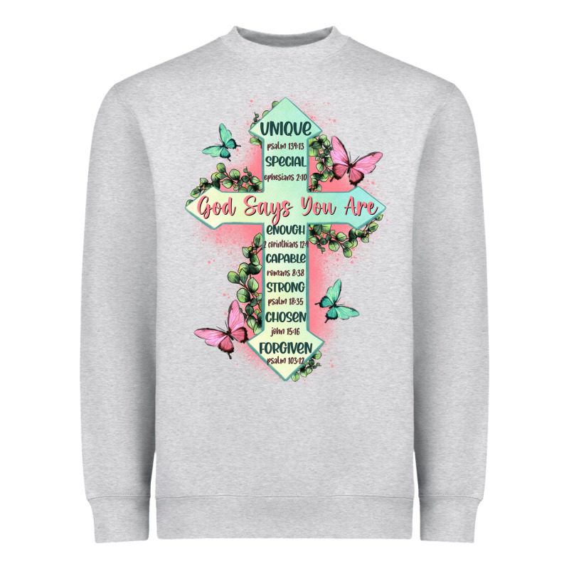 God Says You Are Cross Heavyweight Sweatshirt by JahusDesignShop | Teevron