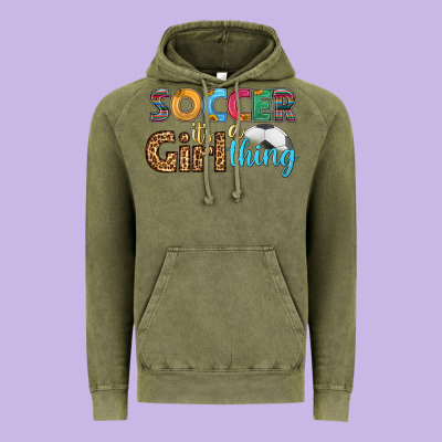 Soccer It's A Girl Thing Vintage Hoodie Designed By Hra Design Shop