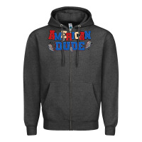 Charcoal Heather american dude Zipper Hoodie - MaliasSmallBusiness