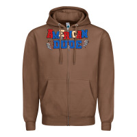 Chestnut american dude Zipper Hoodie - MaliasSmallBusiness