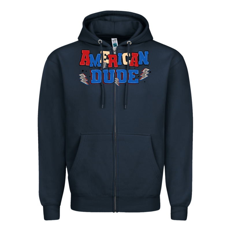 American Dude Zipper Hoodie by MaliasSmallBusiness | Teevron