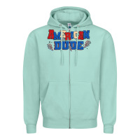 Seafoam american dude Zipper Hoodie - MaliasSmallBusiness