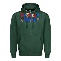 Sports Green american dude Zipper Hoodie - MaliasSmallBusiness