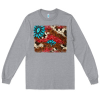 Heather Grey gemstone cowhide background Long Sleeve Tee - AdoDesignShop