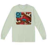 Matcha gemstone cowhide background Long Sleeve Tee - AdoDesignShop