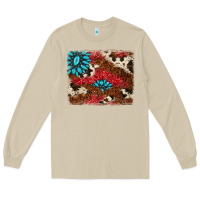 Mushroom gemstone cowhide background Long Sleeve Tee - AdoDesignShop