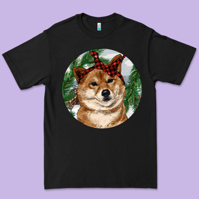 Shiba Inu Christmas Premium Tee Designed By Ranaportraitstore
