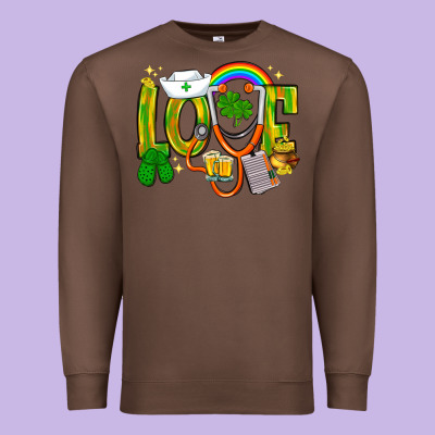 St. Patrick's Love Nurse Premium Sweatshirt Designed By Bundleandbundleshop