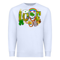 White St. Patrick's Love Nurse Premium Sweatshirt - BundleAndBundleShop