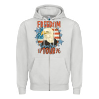 Dove Grey freedom born free tour 1776 Zipper Hoodie - MaliasSmallBusiness