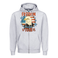 Heather Grey freedom born free tour 1776 Zipper Hoodie - MaliasSmallBusiness