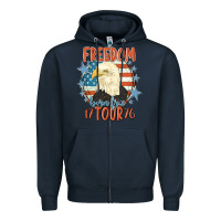 Navy freedom born free tour 1776 Zipper Hoodie - MaliasSmallBusiness