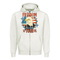 Oatmeal Heather freedom born free tour 1776 Zipper Hoodie - MaliasSmallBusiness