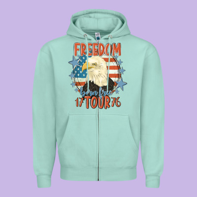 Freedom Born Free Tour 1776 Zipper Hoodie Designed By Maliassmallbusiness