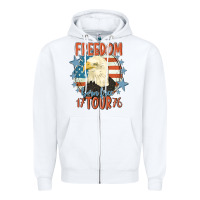 White freedom born free tour 1776 Zipper Hoodie - MaliasSmallBusiness