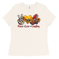 Bone peace love country american texas flag boots Ladies Tee - AdoDesignShop