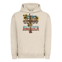 Pigment French Oak She loves Jesus and America too sunflower Urban Hoodie - HowdyJamesFarm