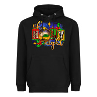 Black oh holy night with baby jesus for christmas Heavyweight Hoodie - MaliasSmallBusiness