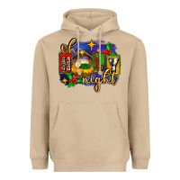 Mushroom oh holy night with baby jesus for christmas Heavyweight Hoodie - MaliasSmallBusiness