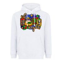 White oh holy night with baby jesus for christmas Heavyweight Hoodie - MaliasSmallBusiness