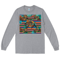 Heather Grey bucking bronco serape turquoise Long Sleeve Tee - Artiststas
