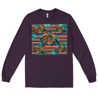Plum bucking bronco serape turquoise Long Sleeve Tee - Artiststas