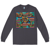 Smoke bucking bronco serape turquoise Long Sleeve Tee - Artiststas