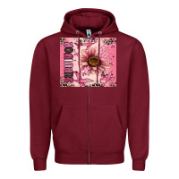 Burgundy breast cancer survivor Zipper Hoodie - MaliasSmallBusiness