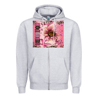 Heather Grey breast cancer survivor Zipper Hoodie - MaliasSmallBusiness