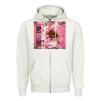 Oatmeal Heather breast cancer survivor Zipper Hoodie - MaliasSmallBusiness