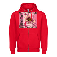Red breast cancer survivor Zipper Hoodie - MaliasSmallBusiness