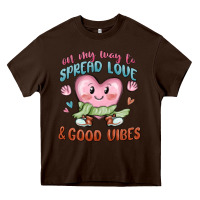 Chocolate Brown on my way to spread love Heavy Core Tee - MaliasSmallBusiness