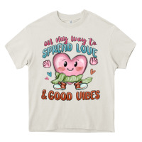 Cream on my way to spread love Heavy Core Tee - MaliasSmallBusiness
