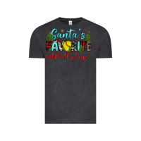 Vintage Black santa s favorite softball player Vintage Tee - JahusDesignShop