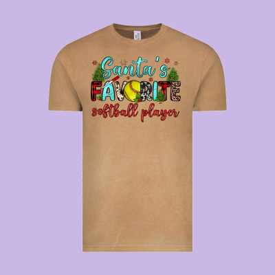 Santa S Favorite Softball Player Vintage Tee Designed By Jahusdesignshop