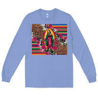 Colony Blue our lady of guadalupe serape background tumbler Long Sleeve Tee - Artiststas