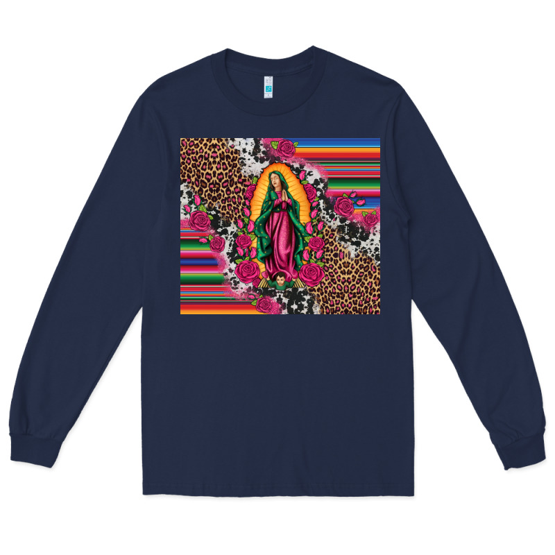 Our Lady Of Guadalupe Serape Background Tumbler Long Sleeve Tee by Artiststas | Teevron