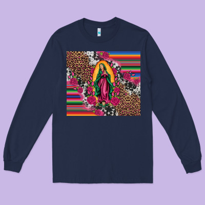 Our Lady Of Guadalupe Serape Background Tumbler Long Sleeve Tee Designed By Artiststas