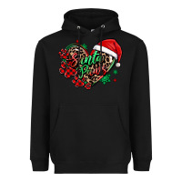 Black santa paws christmas heart Heavyweight Hoodie - MaliasSmallBusiness